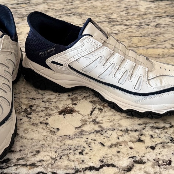 SKECHERS MENS Slip-Ins:After Burn-Grill Captain White and Navy. Size 9.5 - Picture 7 of 9